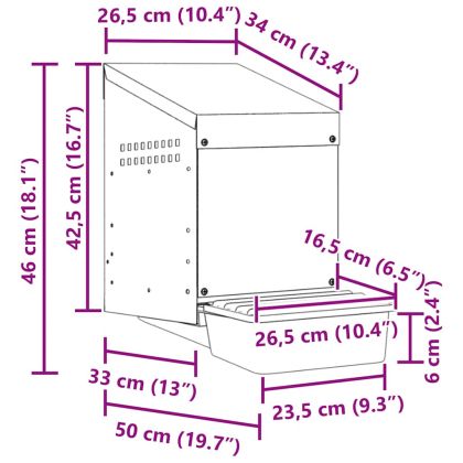 Кутия за пилета с 1 отделение, за стенен монтаж, поцинкована стомана