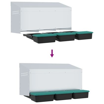 Кутия за пилета с 3 отделения, за стенен монтаж, поцинкована стомана