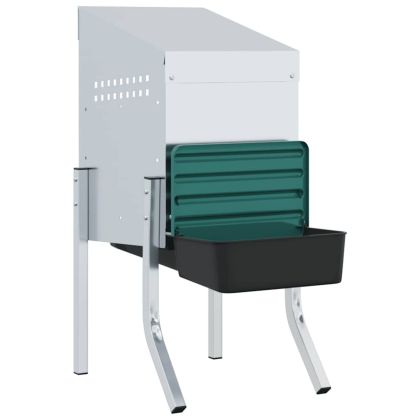 Кутия за гнездене за пилета с 1 отделение и крака, поцинкована стомана