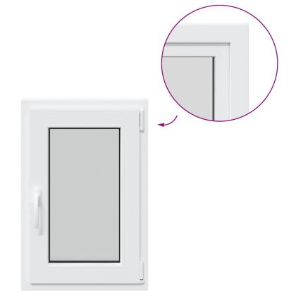 Прозорец за мазе "RISOR" 50x75 см, накланящ се и завъртащ се, DIN десен, бял