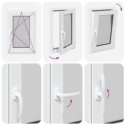 Прозорец за мазе "RISOR" 50x75 см, накланящ се и завъртащ се, DIN десен, бял