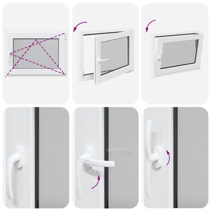 Прозорец за мазе "RISOR" 80x70 см, накланящ се и завъртащ се, DIN десен, бял