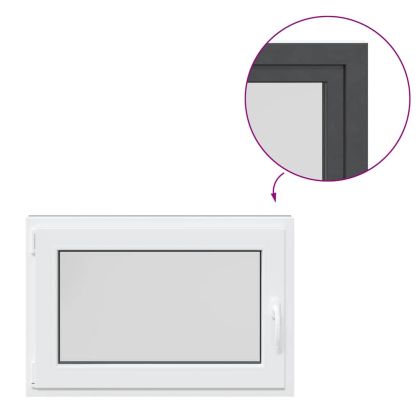 Прозорец за мазе "RISOR" 90x70 см Отварящо-отваряем DIN ляв антрацит