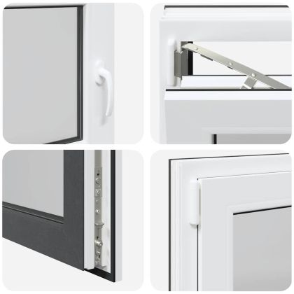 Прозорец за мазе "RISOR" 90x70 см Отварящо-отваряем DIN ляв антрацит