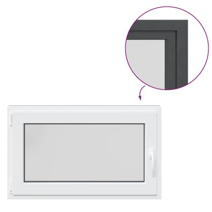 Прозорец за мазе "RISOR" 100x70 см Отварящо-отваряем DIN ляв антрацит