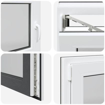 Прозорец за мазе "RISOR" 100x70 см Отварящо-отваряем DIN ляв антрацит