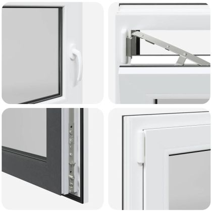 Прозорец за мазе "RISOR" 110x50 см Отварящо-отваряем DIN ляв антрацит