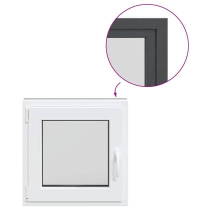 Прозорец за мазе "RISOR" 50x50 см Отварящо-отваряем DIN ляв антрацит