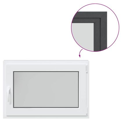 Прозорец за мазе "RISOR" 90x70 см Отварящо-отваряем DIN десен антрацит