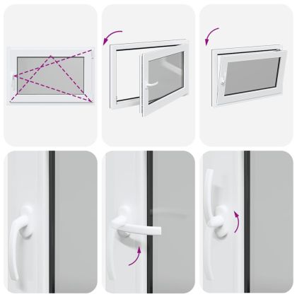 Прозорец за мазе "RISOR" 90x70 см Отварящо-отваряем DIN десен антрацит