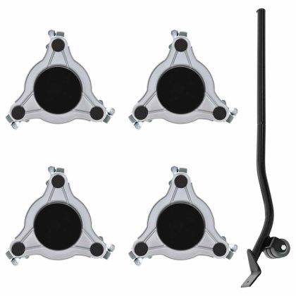 Мебелни колелца 4 бр. с повдигач 19x17,5x6 см стомана 1000 кг