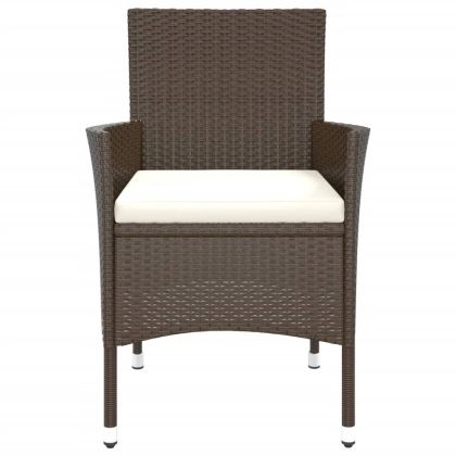 Градински столове с възглавници, 2 бр., кафяви, полиратан (само за Великобритания/Ирландия/Финландия/Норвегия)