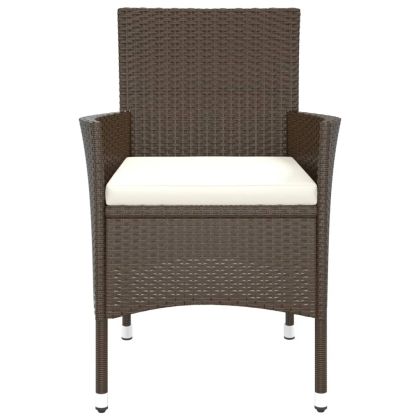 Градински столове с възглавници, 4 бр., кафяви, полиратан (само за Великобритания/Ирландия/Финландия/Норвегия)