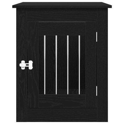 Кучешка клетка, черен дъб, 75x55x65 см, инженерно дърво