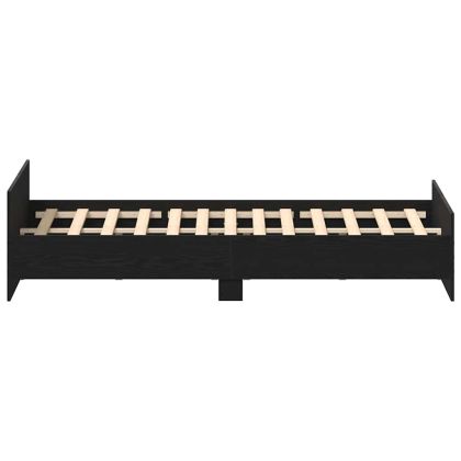 Рамка за легло без матрак, черен дъб, 180x200 см, инженерно дърво
