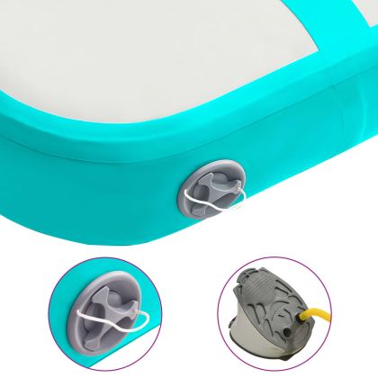 Надуваем дюшек за гимнастика с помпа, 60x100x10 см, PVC, зелен