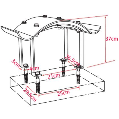 Шапка за комин, неръждаема стомана, 50 x 50 x 37 cм