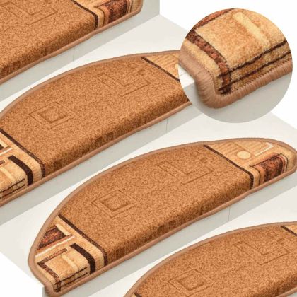 Самозалепващи стелки за стълби, 5 бр, 65x21x4 см, бежови