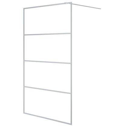 Параван за баня сребрист 115x195 см прозрачно ESG стъкло