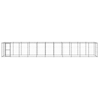 Външна клетка за кучета с покрив, стомана, 26,62 м²