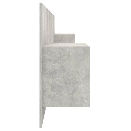 Горна табла за легло с шкафчета бетонно сиво инженерно дърво