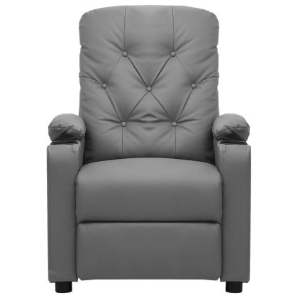 Изправящ стол, сив, изкуствена кожа