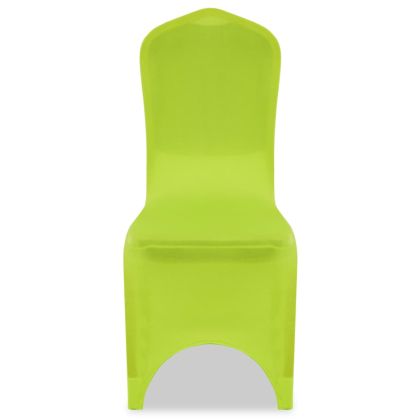 Покривни калъфи за столове, еластични, 6 бр, зелени