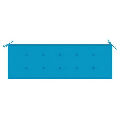 Стифираща градинска пейка с възглавница, 159 см, тик масив