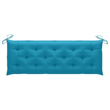 Стифираща градинска пейка с възглавница, 159 см, тик масив