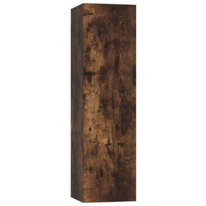 Комплект ТВ шкафове от 4 части, опушен дъб, инженерно дърво