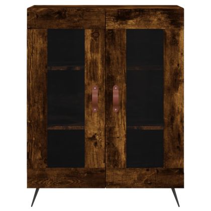 Висок шкаф, опушен дъб, 69,5x34x180 см, инженерно дърво