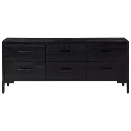 Шкаф за съхранение, черен, 110x30x45 см, бор масив