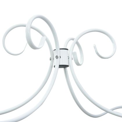 Рамка за легло с балдахин, бяла, метал, 180x200 cм