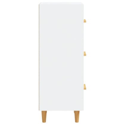 Сайдборд, бял, 34,5x34x90 см, инженерно дърво