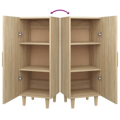 Сайдборд, дъб сонома, 34,5x34x90 см, инженерно дърво