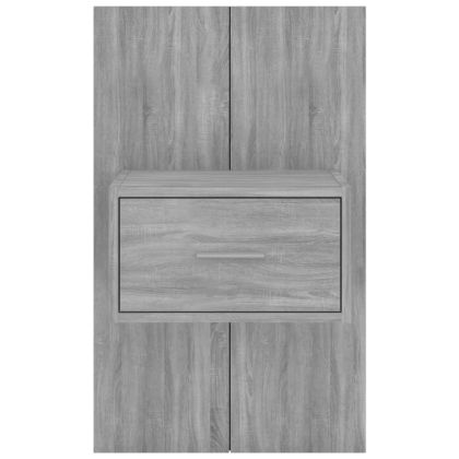 Нощни шкафчета за стенен монтаж, 2 бр, сив сонома