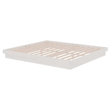 Рамка за легло, бяла, дърво масив, 180x200 cм, Super King
