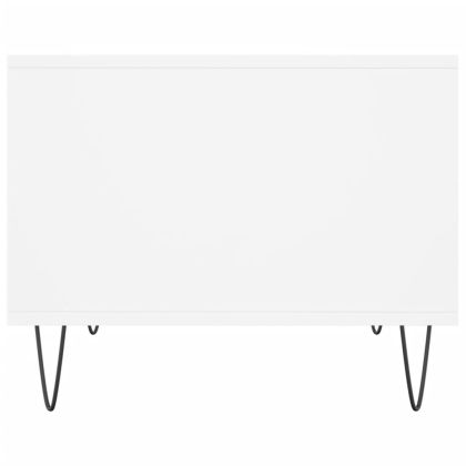 Маса за кафе, бяла, 60x50x40 см, инженерно дърво