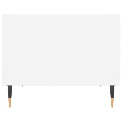 Маса за кафе, бяла, 60x50x40 см, инженерно дърво