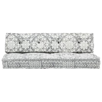 Палетна възглавница за диван, светлосива, текстил, пачуърк