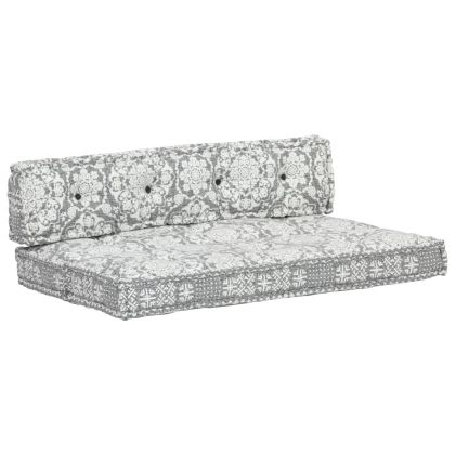 Палетна възглавница за диван, светлосива, текстил, пачуърк