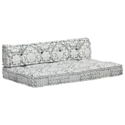 Палетна възглавница за диван, светлосива, текстил, пачуърк