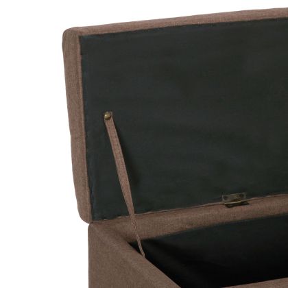 Пейка с отделение за съхранение, 116 см, кафява, полиестер