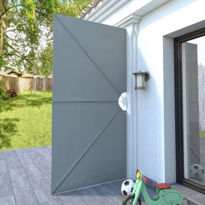 Сгъваема странична тента за тераса, сива, 300x150 см