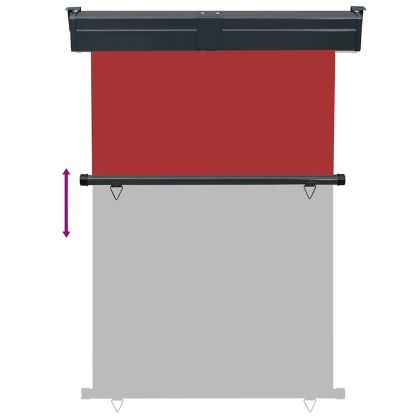 Вертикална тента за балкон, 125x250 см, червена