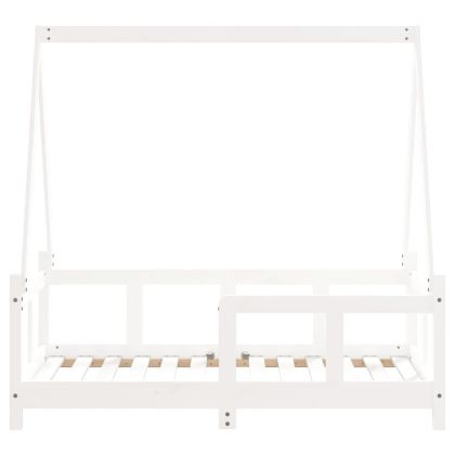 Рамка за детско легло, бяла, 70x140 см, бор масив