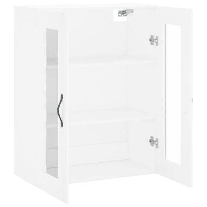 Стенен шкаф бял 69,5x34x90 см инженерно дърво