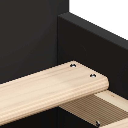 Рамка за легло с горна и долна табла, черна, 75x190 см