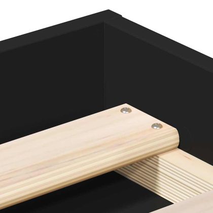 Рамка за легло, черна, 135x190 см, двойна