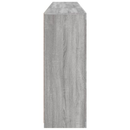 Сайдборд с LED светлини, сив сонома, 202x37x100 см